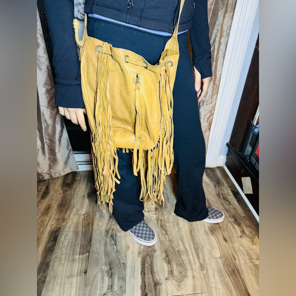 Yellow Fringe Shoulder Bag